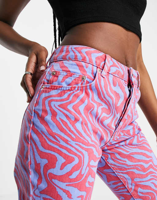 ASOS DESIGN - Jean droit à taille mi-haute et imprimé animal, 2 de 4