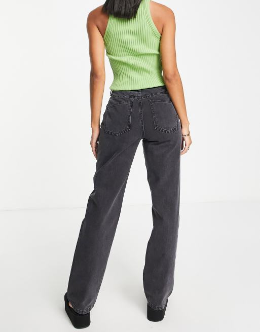 ASOS DESIGN - Jean droit à taille mi-haute - Noir délavé, 2 de 4