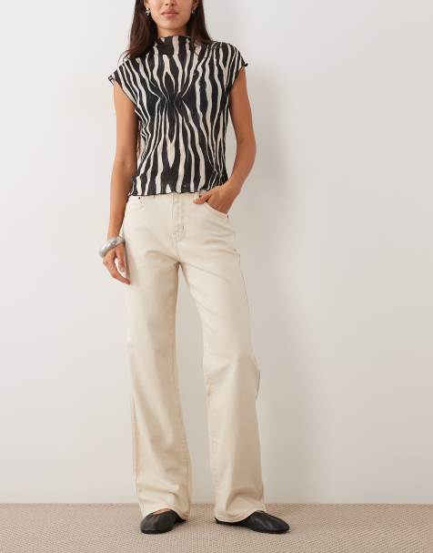 ASOS DESIGN jean droit confort stretch en écru - view 1