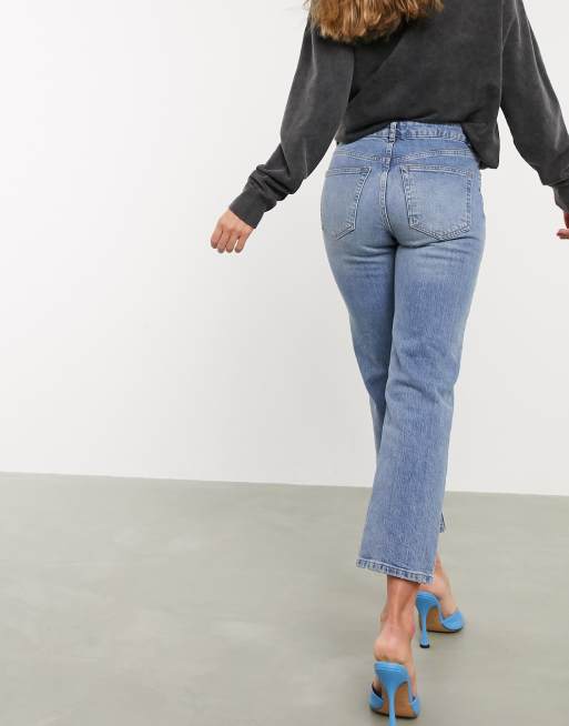 ASOS DESIGN - Jean droit slim taille haute en denim stretch - Délavage clair vintage, 2 de 4