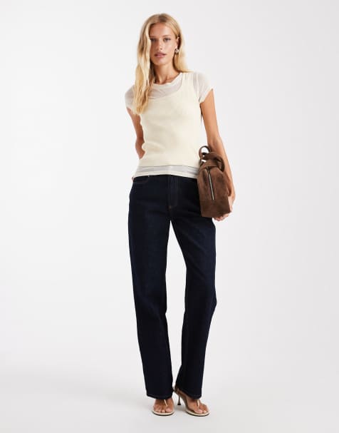ASOS DESIGN - Jean droit stretch confortable - Bleu brut - view 1