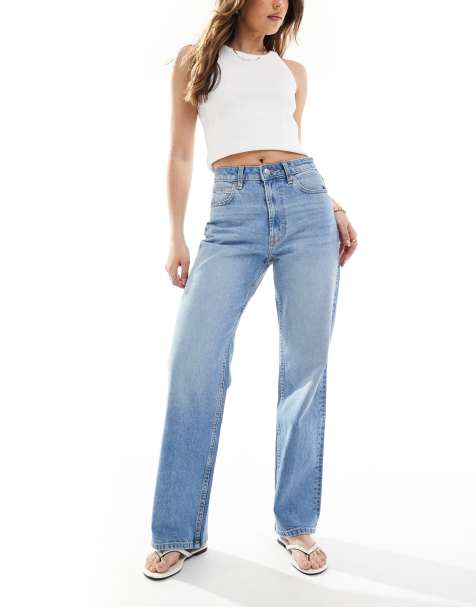ASOS DESIGN - Jean droit stretch confortable - Bleu moyen clair - view 1