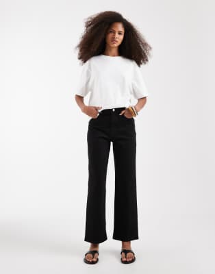 Jean droit stretch confortable longueur cheville - Noir W28 L34