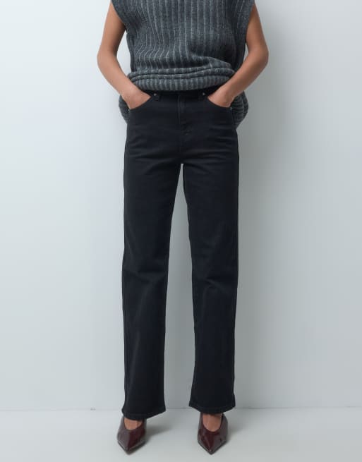 ASOS DESIGN - Jean droit stretch confortable - Noir, 3 de 5