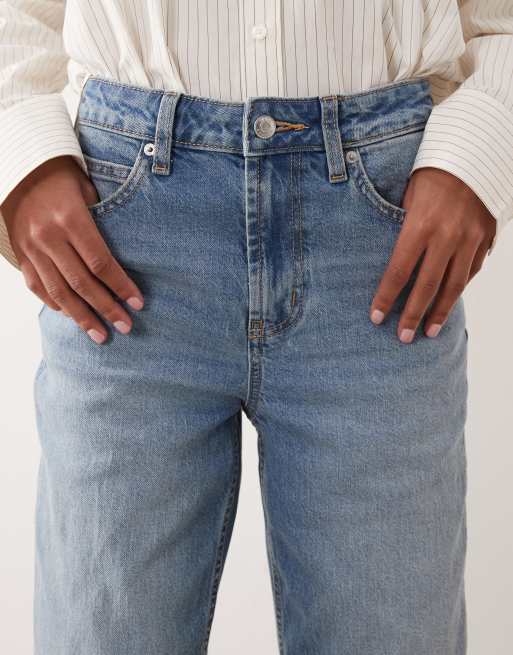 ASOS DESIGN - Jean droit stretch et confortable longueur cheville - Bleu moyen authentique, 2 de 5