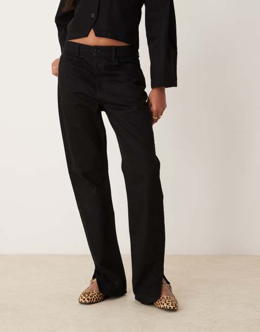 ASOS DESIGN - Jean droit style années 90 avec ourlets fendus - Noir, 4 de 5