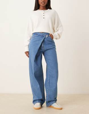 ASOS DESIGN - Jean effet portefeuille-Bleu