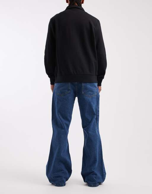 ASOS DESIGN - Jean évasé coupe ample - Bleu foncé délavé, 2 de 5