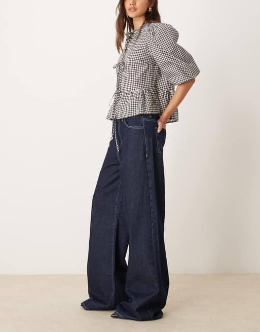ASOS DESIGN - Jean évasé coupe ultra ample style années 70 - Indigo, 3 de 5