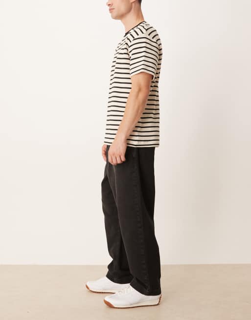 ASOS DESIGN - Jean fuselé décontracté à pinces - Noir délavé, 3 de 5