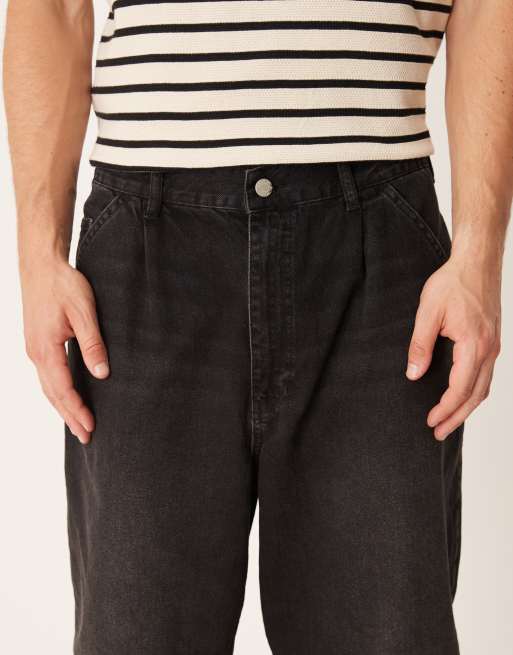 ASOS DESIGN - Jean fuselé décontracté à pinces - Noir délavé, 4 de 5