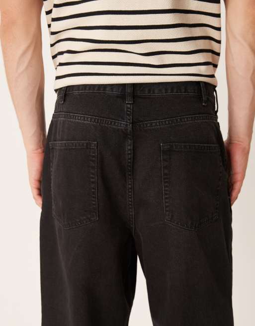 ASOS DESIGN - Jean fuselé décontracté à pinces - Noir délavé, 5 de 5