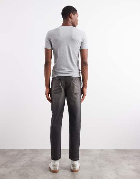 ASOS DESIGN - Jean fuselé - Noir délavé à teinture jaune - view 1