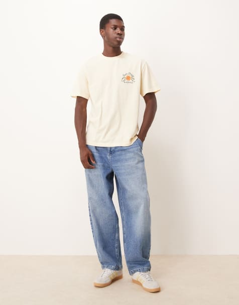 ASOS DESIGN - Jean fuselé oversize à pinces - Bleu clair délavé - view 1