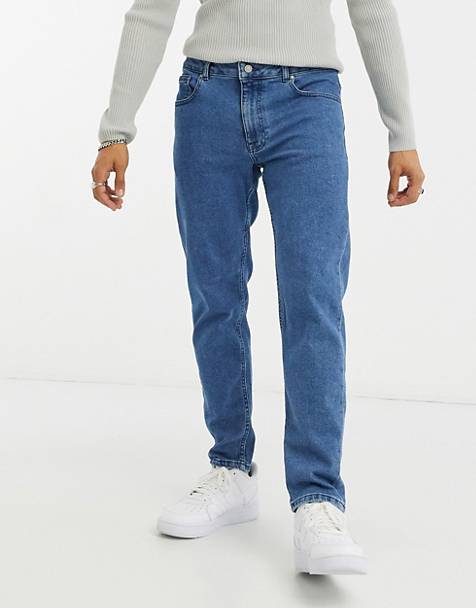 Homme Vêtements Jeans Jeans slim Jean slim taille basse à délavage vintage style milieu des années 90 et déchirure au genou Jean ASOS pour homme en coloris Bleu 