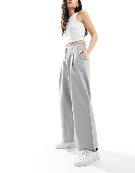 ASOS DESIGN - Jean large à bords effilochés - Gris - view 1