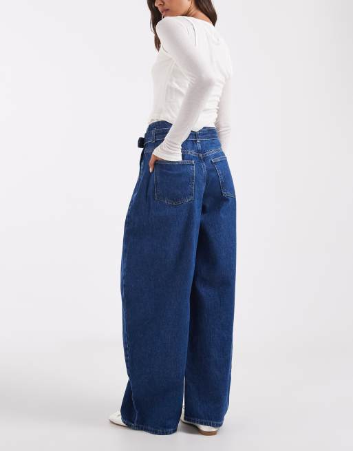 ASOS DESIGN jean large à ceinture bleu moyen, 3 de 5