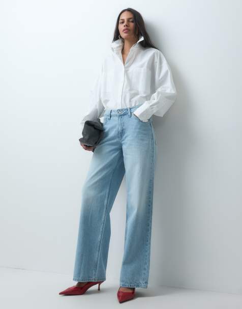 ASOS DESIGN jean large à jambe large délavé clair - view 1