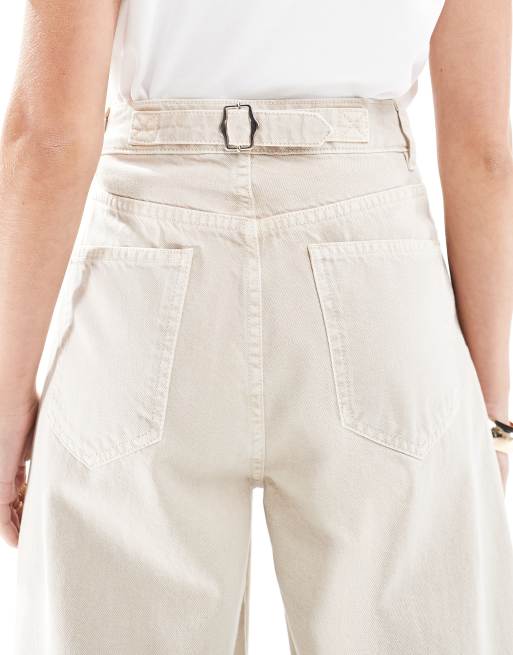 ASOS DESIGN - Jean large à taille haute cintrée - Neutre, 4 de 5