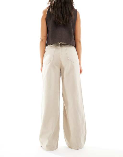 ASOS DESIGN - Jean large à taille haute cintrée - Taupe, 2 de 5