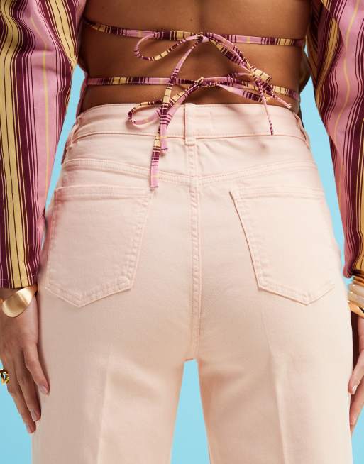 ASOS DESIGN - Jean large court épuré avec poches à l'avant - Abricot, 4 de 5