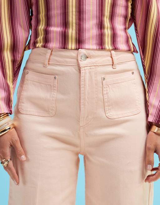 ASOS DESIGN - Jean large court épuré avec poches à l'avant - Abricot, 5 de 5
