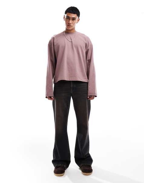 ASOS DESIGN - Jean large évasé - Bleu noir délavé teinté - view 1