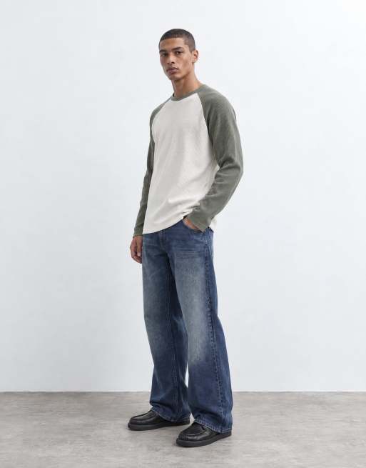 ASOS DESIGN jean large évasé en délavage indigo brut, 7 de 10