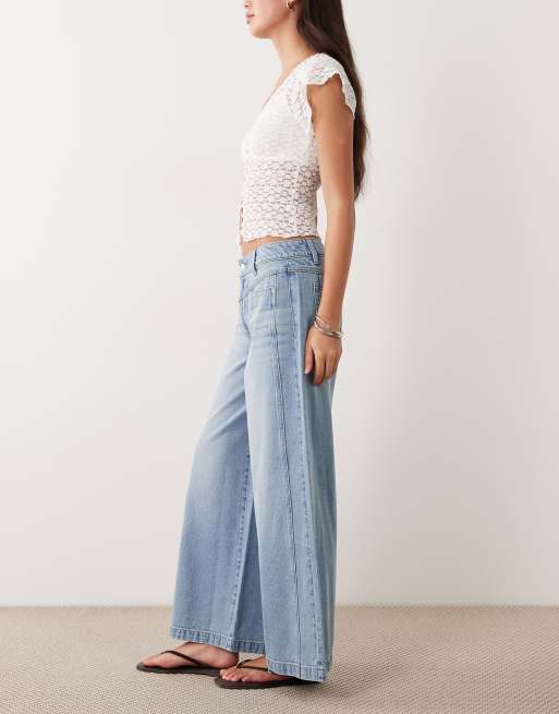 ASOS DESIGN - Jean large longueur cheville avec poche devant - Délavage clair, 3 de 5