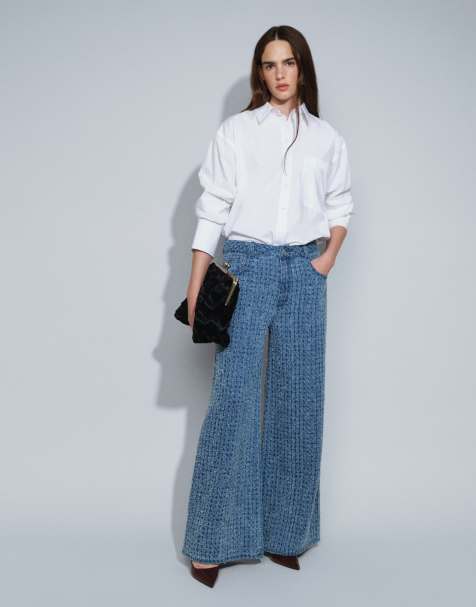 ASOS DESIGN jean large texturé en bouclé bleu moyen - view 1