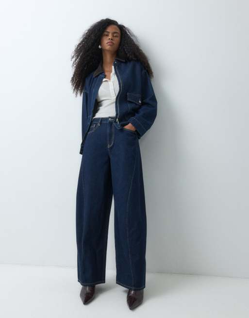 ASOS DESIGN jean met gedraaide naad en verstelbare taille in rinsewassing, 2 van 5