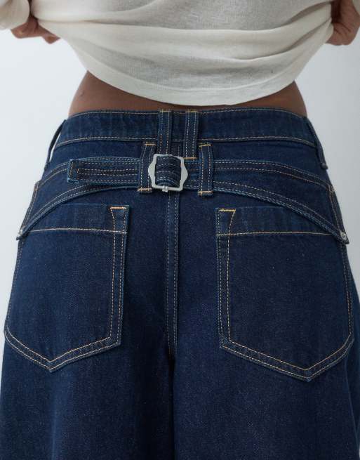 ASOS DESIGN jean met gedraaide naad en verstelbare taille in rinsewassing, 3 van 5