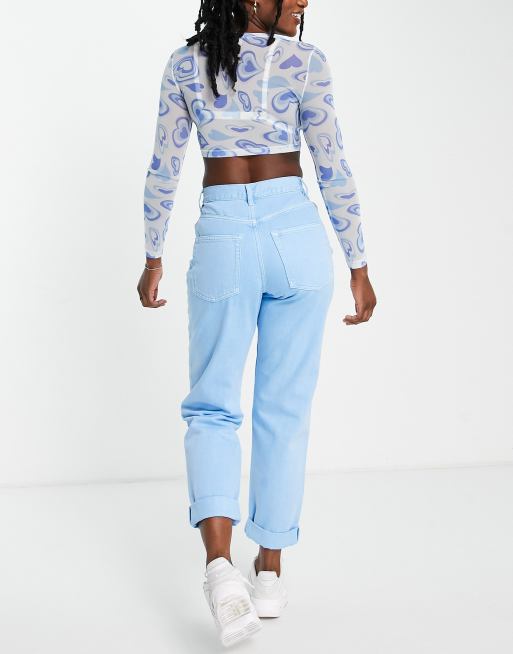 ASOS DESIGN - Jean mom ample à taille haute - Bleu clair, 2 de 4