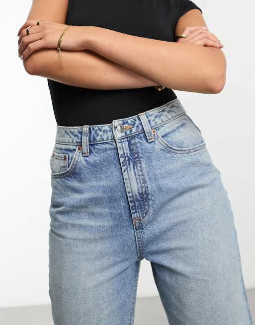 ASOS DESIGN - Jean mom décontracté à taille haute - Bleu vintage , 5 de 5
