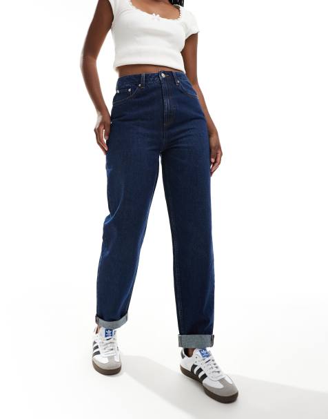 ASOS DESIGN - Jean mom décontracté à taille haute - Indigo délavé - view 1