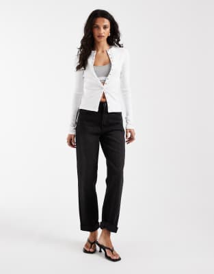 Jean mom décontracté à taille haute - Noir W36 L34