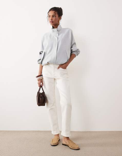 ASOS DESIGN - Jean mom slim - Blanc - view 1