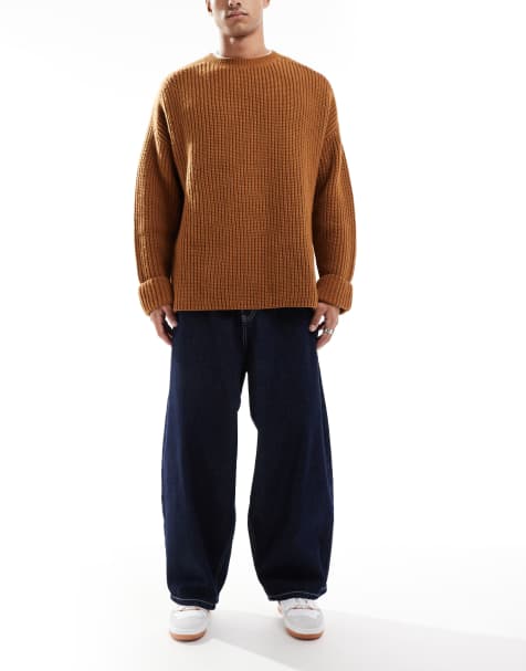 ASOS DESIGN - Jean oversize baggy à surpiqûres contrastantes - Bleu denim brut - view 1