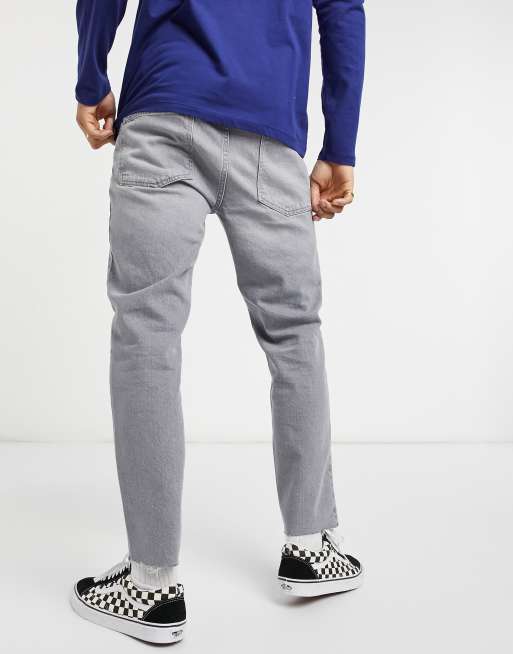 ASOS DESIGN - Jean rigide classique à ourlets bruts - Gris délavé, 2 de 4