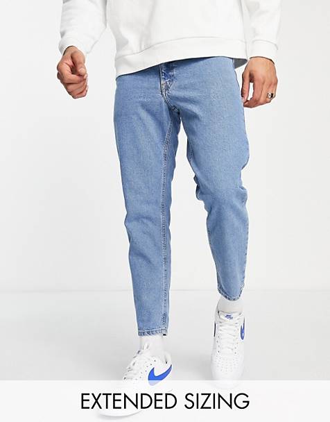 Homme Vêtements Jeans Jeans skinny délavage foncé vintage Jean ASOS pour homme en coloris Bleu Jean skinny court à ourlet brut 