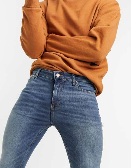 ASOS DESIGN - Jean seconde peau en tissu power stretch à déchirures - Délavage foncé vintage, 3 de 4