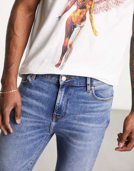 ASOS DESIGN - Jean seconde peau en tissu power stretch - Bleu délavé moyen, 2 de 4