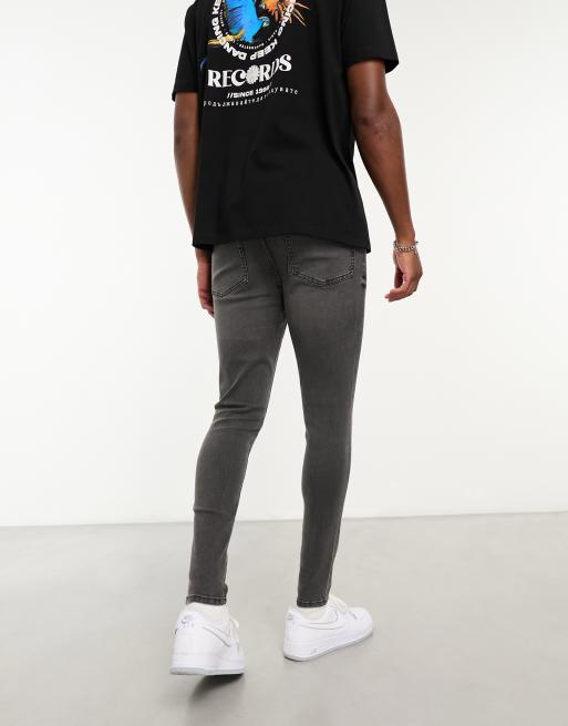 ASOS DESIGN - Jean seconde peau en tissu power stretch - Noir délavé, 3 de 4