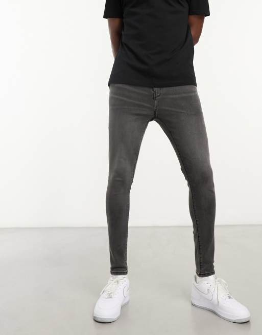 ASOS DESIGN - Jean seconde peau en tissu power stretch - Noir délavé, 4 de 4