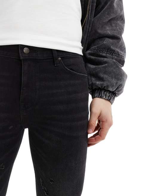 ASOS DESIGN - Jean seconde peau en tissu power stretch - Noir délavé, 4 de 5