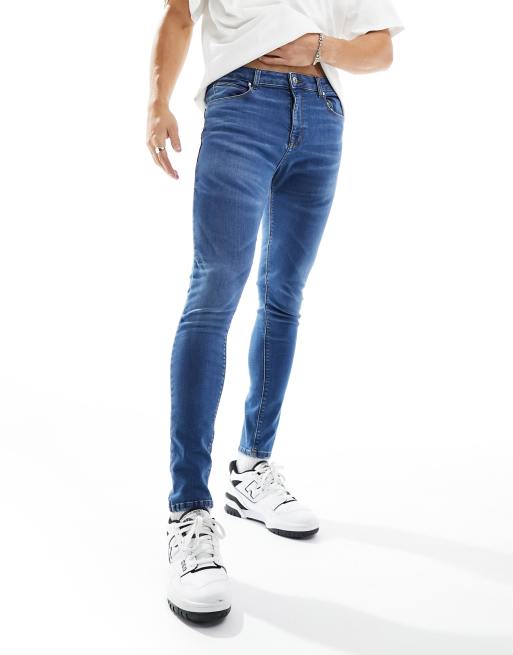 ASOS DESIGN - Jean seconde peau en tissu power stretch teinté foncé vintage