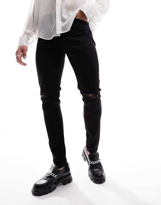 ASOS DESIGN - Jean skinny avec genoux déchirés - Noir , 2 de 5