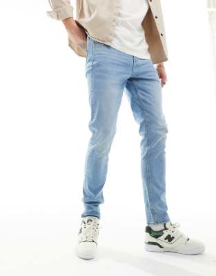 ASOS DESIGN - Jean skinny - Bleu pâle vintage