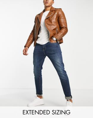 ASOS DESIGN - Jean skinny - Délavage bleu foncé