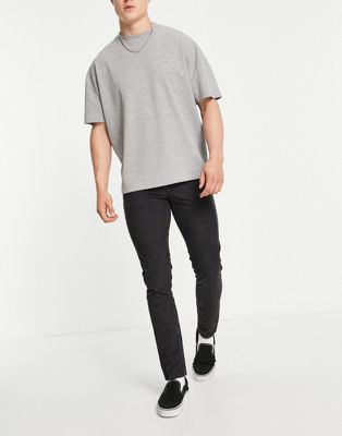 ASOS DESIGN corduroy skinny jeans in dark grey - ASOS Price Checker